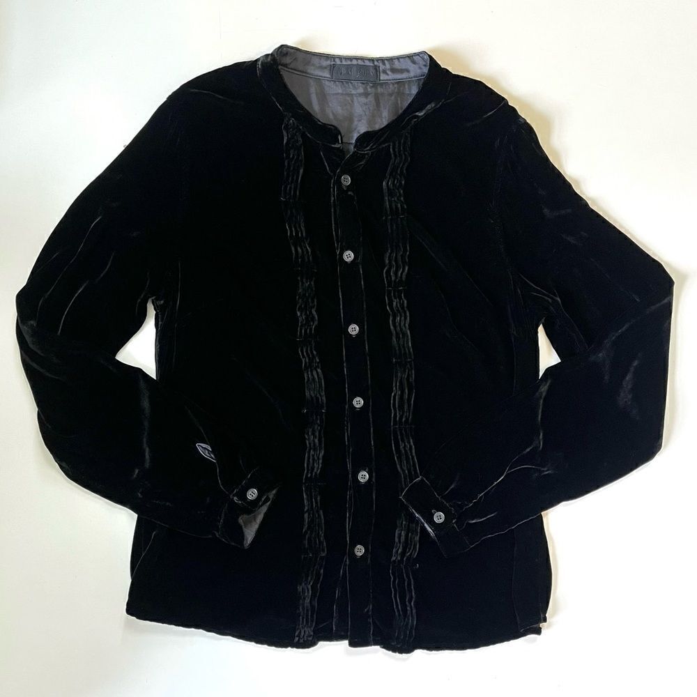 CP Shades Velvet Rayon Silk Button Down Small